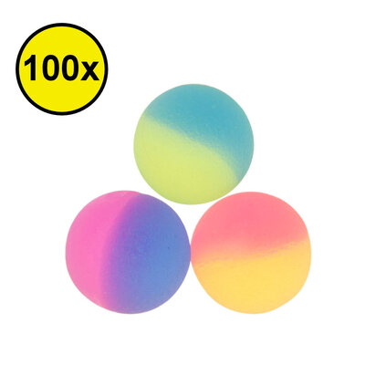 Decopatent 100 STUKS Frosted Stuiterballen 2.7 Cm - Uitdeelcadeaus - Traktatie Uitdeelcadeautjes voor kinderen - Grabbelton - School - Kinderfeestje - Klein Speelgoed Trakteren - Grabbelton Traktaties Cadeautjes