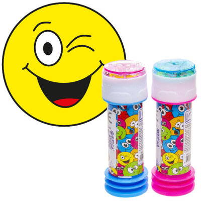 Decopatent 24 STUKS Vrolijke Smiley Bellenblaas - Uitdeelcadeaus - Belleblaas - Traktatie Uitdeelcadeautjes voor kinderen - Grabbelton - School - Kinderfeestje - Klein Speelgoed Trakteren - Grabbelton Traktaties Cadeautjes