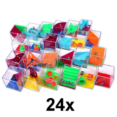 Decopatent 24 STUKS Geduldspelletjes Kubus - Uitdeelcadeaus - Traktatie Uitdeelcadeautjes voor kinderen - Grabbelton - School - Kinderfeestje - Klein Speelgoed Trakteren - Grabbelton Traktaties Cadeautjes