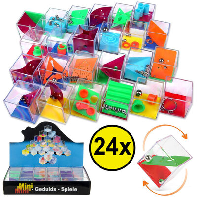 Decopatent 24 STUKS Geduldspelletjes Kubus - Uitdeelcadeaus - Traktatie Uitdeelcadeautjes voor kinderen - Grabbelton - School - Kinderfeestje - Klein Speelgoed Trakteren - Grabbelton Traktaties Cadeautjes