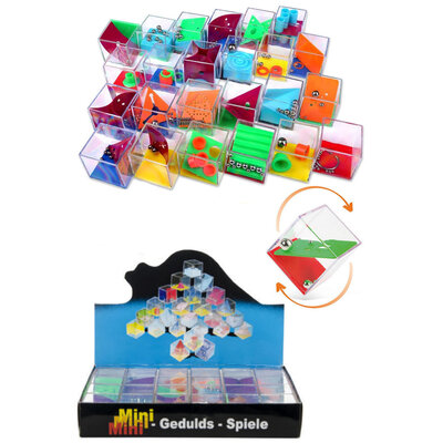 Decopatent 24 STUKS Geduldspelletjes Kubus - Uitdeelcadeaus - Traktatie Uitdeelcadeautjes voor kinderen - Grabbelton - School - Kinderfeestje - Klein Speelgoed Trakteren - Grabbelton Traktaties Cadeautjes
