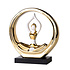 Decopatent Decopatent - Yoga Beeld Vrouw - Sculptuur Yoga dame - Woman Woondecoratie - Yoga meditatie houding - Decoratie beeld Rond - Afm. 26x8.8.x27 Cm - Kleur: Goud