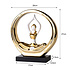 Decopatent Decopatent - Yoga Beeld Vrouw - Sculptuur Yoga dame - Woman Woondecoratie - Yoga meditatie houding - Decoratie beeld Rond - Afm. 26x8.8.x27 Cm - Kleur: Goud