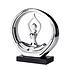 Decopatent Decopatent - Yoga Beeld Vrouw - Sculptuur Yoga dame - Woman Woondecoratie - Yoga meditatie houding - Decoratie beeld Rond - Afm. 26x8.8.x27 Cm - Kleur: Zilver