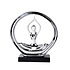 Decopatent Decopatent - Yoga Beeld Vrouw - Sculptuur Yoga dame - Woman Woondecoratie - Yoga meditatie houding - Decoratie beeld Rond - Afm. 26x8.8.x27 Cm - Kleur: Zilver