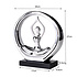 Decopatent Decopatent - Yoga Beeld Vrouw - Sculptuur Yoga dame - Woman Woondecoratie - Yoga meditatie houding - Decoratie beeld Rond - Afm. 26x8.8.x27 Cm - Kleur: Zilver