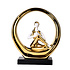 Decopatent Decopatent - Yoga Beeld Vrouw - Sculptuur Yoga dame - Woman Woondecoratie - Yoga meditatie houding - Rond Decoratie beeld - Afm. 24.5x8.8.x27 Cm - Kleur: Goud