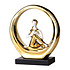 Decopatent Decopatent - Yoga Beeld Vrouw - Sculptuur Yoga dame - Woman Woondecoratie - Yoga meditatie houding - Rond Decoratie beeld - Afm. 24.5x8.8.x27 Cm - Kleur: Goud