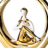 Decopatent Decopatent - Yoga Beeld Vrouw - Sculptuur Yoga dame - Woman Woondecoratie - Yoga meditatie houding - Rond Decoratie beeld - Afm. 24.5x8.8.x27 Cm - Kleur: Goud