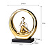 Decopatent Decopatent - Yoga Beeld Vrouw - Sculptuur Yoga dame - Woman Woondecoratie - Yoga meditatie houding - Rond Decoratie beeld - Afm. 24.5x8.8.x27 Cm - Kleur: Goud