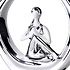 Decopatent Decopatent - Yoga Beeld Vrouw - Sculptuur Yoga dame - Woman Woondecoratie - Yoga meditatie houding - Rond Decoratie beeld - Afm. 24.5x8.8.x27 Cm - Kleur: Zilver