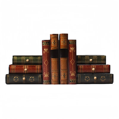 Decopatent Decopatent - Vintage Houten Boekensteunen met 6 Lades - 2-Delige Set - Boekensteun Hout - Vintage Boeken Design - Voorzien van 6 opberg schuiflades - Boekenstandaard - Afm. 16x9x15 CM.