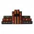 Decopatent Decopatent - Vintage Houten Boekensteunen met 6 Lades - 2-Delige Set - Boekensteun Hout - Vintage Boeken Design - Voorzien van 6 opberg schuiflades - Boekenstandaard - Afm. 16x9x15 CM.