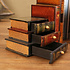 Decopatent Decopatent - Vintage Houten Boekensteunen met 6 Lades - 2-Delige Set - Boekensteun Hout - Vintage Boeken Design - Voorzien van 6 opberg schuiflades - Boekenstandaard - Afm. 16x9x15 CM.