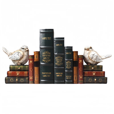 Decopatent Decopatent - Vintage Houten Boekensteunen met 6 Lades - 2-Delige Set - Boekensteun Hout - Vintage Boeken Design - Voorzien van 6 opberg schuiflades - Boekenstandaard - Afm. 16x9x15 CM.