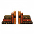 Decopatent Decopatent - Vintage Houten Boekensteunen met 6 Lades - 2-Delige Set - Boekensteun Hout - Vintage Boeken Design - Voorzien van 6 opberg schuiflades - Boekenstandaard - Afm. 16x9x15 CM.