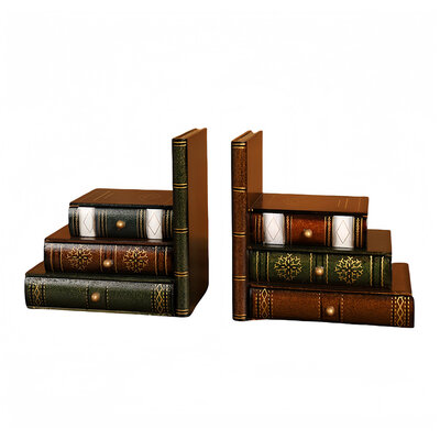 Decopatent Decopatent - Vintage Houten Boekensteunen met 6 Lades - 2-Delige Set - Boekensteun Hout - Vintage Boeken Design - Voorzien van 6 opberg schuiflades - Boekenstandaard - Afm. 16.5x12.5x17 CM.