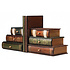 Decopatent Decopatent - Vintage Houten Boekensteunen met 6 Lades - 2-Delige Set - Boekensteun Hout - Vintage Boeken Design - Voorzien van 6 opberg schuiflades - Boekenstandaard - Afm. 16.5x12.5x17 CM.