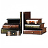 Decopatent Decopatent - Vintage Houten Boekensteunen met 6 Lades - 2-Delige Set - Boekensteun Hout - Vintage Boeken Design - Voorzien van 6 opberg schuiflades - Boekenstandaard - Afm. 16.5x12.5x17 CM.