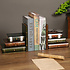 Decopatent Decopatent - Vintage Houten Boekensteunen met 6 Lades - 2-Delige Set - Boekensteun Hout - Vintage Boeken Design - Voorzien van 6 opberg schuiflades - Boekenstandaard - Afm. 16.5x12.5x17 CM.