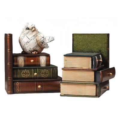 Decopatent Decopatent - Vintage Houten Boekensteunen met 6 Lades - 2-Delige Set - Boekensteun Hout - Vintage Boeken Design - Voorzien van 6 opberg schuiflades - Boekenstandaard - Afm. 16.5x12.5x17 CM.