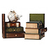 Decopatent Decopatent - Vintage Houten Boekensteunen met 6 Lades - 2-Delige Set - Boekensteun Hout - Vintage Boeken Design - Voorzien van 6 opberg schuiflades - Boekenstandaard - Afm. 16.5x12.5x17 CM.