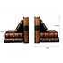 Decopatent Decopatent - Vintage Houten Boekensteunen met 4 Lades - 2-Delige Set - Boekensteun Hout - Vintage Boeken Design - Voorzien van 4 opberg schuiflades - Boekenstandaard - Afm. 10x10x15.5 CM.