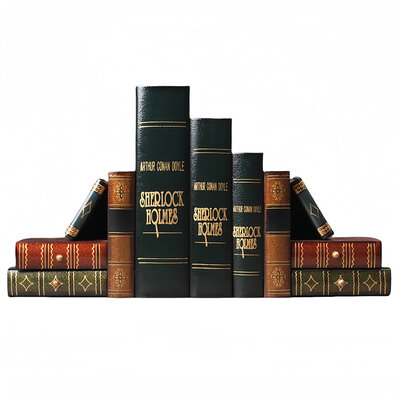 Decopatent Decopatent - Vintage Houten Boekensteunen met 4 Lades - 2-Delige Set - Boekensteun Hout - Vintage Boeken Design - Voorzien van 4 opberg schuiflades - Boekenstandaard - Afm. 10x10x15.5 CM.