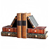 Decopatent Decopatent - Vintage Houten Boekensteunen met 4 Lades - 2-Delige Set - Boekensteun Hout - Vintage Boeken Design - Voorzien van 4 opberg schuiflades - Boekenstandaard - Afm. 10x10x15.5 CM.
