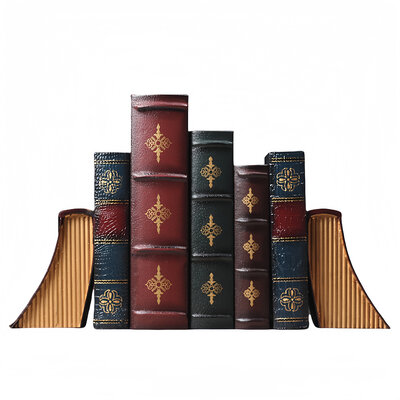 Decopatent Decopatent - Vintage Houten Boekensteunen - 2-Delige Set - Boekensteun Hout - Vintage Boeken Design - Boekenstandaard - Afm. 13x13x19 CM.