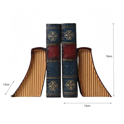 Decopatent Decopatent - Vintage Houten Boekensteunen - 2-Delige Set - Boekensteun Hout - Vintage Boeken Design - Boekenstandaard - Afm. 13x13x19 CM.