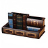 Decopatent Decopatent - Vintage Houten Pennenbak - Pennenhouder - Desk - Bureau organizer met 4 vakken - Hout - Pennenbakjes -Vintage Boeken Design - Afm: 24x12x11.5 Cm.