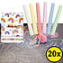 Decopatent 20 STUKS Kleine 12-Delige Regenboog Stoepkrijt in Doosje - Uitdeelcadeaus - Speelgoed Traktatie Uitdeelcadeautjes voor kinderen