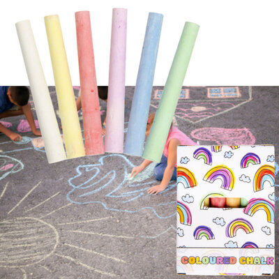 Decopatent 20 STUKS Kleine 12-Delige Regenboog Stoepkrijt in Doosje - Uitdeelcadeaus - Speelgoed Traktatie Uitdeelcadeautjes voor kinderen