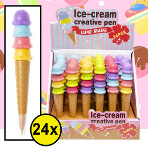 Decopatent 24 STUKS IJsjes / IJshoorn Balpennen - Uitdeelcadeaus - Speelgoed Traktatie Uitdeelcadeautjes voor kinderen