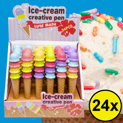 Decopatent 24 STUKS IJsjes / IJshoorn Balpennen - Uitdeelcadeaus - Speelgoed Traktatie Uitdeelcadeautjes voor kinderen