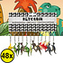 Decopatent 48 STUKS Dinosaurus 3D Sleutelhangers - Dino - Speelgoed Traktatie Uitdeelcadeautjes voor kinderen - Uitdeelcadeaus