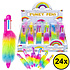 Decopatent 24 STUKS Fluffy Balpennen met 6 Ingebouwde Kleuren - Speelgoed Traktatie Uitdeelcadeautjes voor kinderen - Uitdeelcadeaus