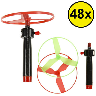 Decopatent 48 STUKS Vliegende Schotels - Afschiet propeller - Speelgoed Traktatie Uitdeelcadeautjes voor kinderen - Uitdeelcadeaus