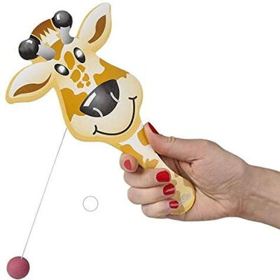 Decopatent 24 STUKS Paddle Bat Vrolijke Dieren - Traktatie Uitdeelcadeautjes voor kinderen - Speelgoed Traktaties - Racket met Bal aan Elastiek - Uitdeelcadeaus