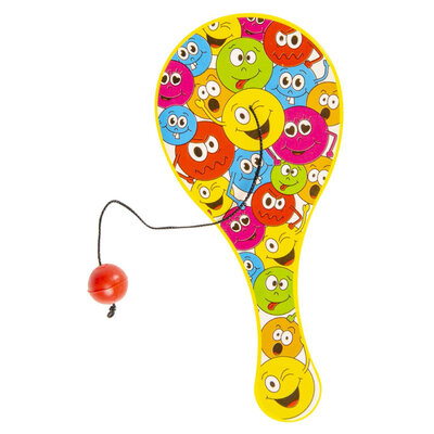 Decopatent 48 STUKS Smiley Paddle Bat Bal Spel met Elastiek - Speelgoed Traktatie Uitdeelcadeautjes voor kinderen - Uitdeelcadeaus