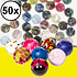 Decopatent 50 STUKS MIX Vrolijke Stuiterballen Ø3.2 Cm - Traktatie Uitdeelcadeautjes voor kinderen - Klein Speelgoed - Bouncing Ball - Uitdeelcadeaus
