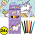 Decopatent 24 STUKS 6-Delige Unicorn Kleurpotloodjes - Traktatie Uitdeelcadeautjes voor kinderen - Klein Speelgoed - Uitdeelcadeaus - Kleurpotloden