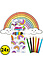 Decopatent 24 STUKS 6-Delige Regenboog Kleurpotloodjes - Traktatie Uitdeelcadeautjes voor kinderen - Klein Speelgoed - Uitdeelcadeaus - Kleurpotloden