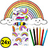 Decopatent 24 STUKS 6-Delige Regenboog Kleurpotloodjes - Traktatie Uitdeelcadeautjes voor kinderen - Klein Speelgoed - Uitdeelcadeaus - Kleurpotloden