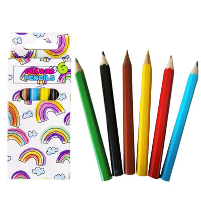 Decopatent 24 STUKS 6-Delige Regenboog Kleurpotloodjes - Traktatie Uitdeelcadeautjes voor kinderen - Klein Speelgoed - Uitdeelcadeaus - Kleurpotloden