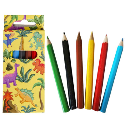 Decopatent 24 STUKS 6-Delige Dinosaurus Kleurpotloodjes - Traktatie Uitdeelcadeautjes voor kinderen - Speelgoed - Uitdeelcadeaus - Kleurpotloden