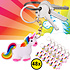 Decopatent 48 STUKS Unicorn / Eenhoorn Sleutelhangers - Traktatie Uitdeelcadeautjes voor kinderen - Klein Speelgoed - Key Chain - Uitdeelcadeaus