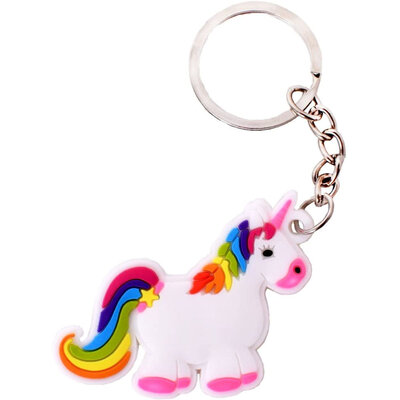 Decopatent 48 STUKS Unicorn / Eenhoorn Sleutelhangers - Traktatie Uitdeelcadeautjes voor kinderen - Klein Speelgoed - Key Chain - Uitdeelcadeaus