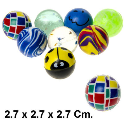 Decopatent 100 STUKS MIX Stuiterballen Ø2.7 Cm - Traktatie Uitdeelcadeautjes voor kinderen - Kleine Speelgoed Stuiterbal - Uitdeelcadeaus - Bouncing Ball